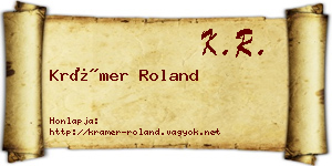 Krámer Roland névjegykártya